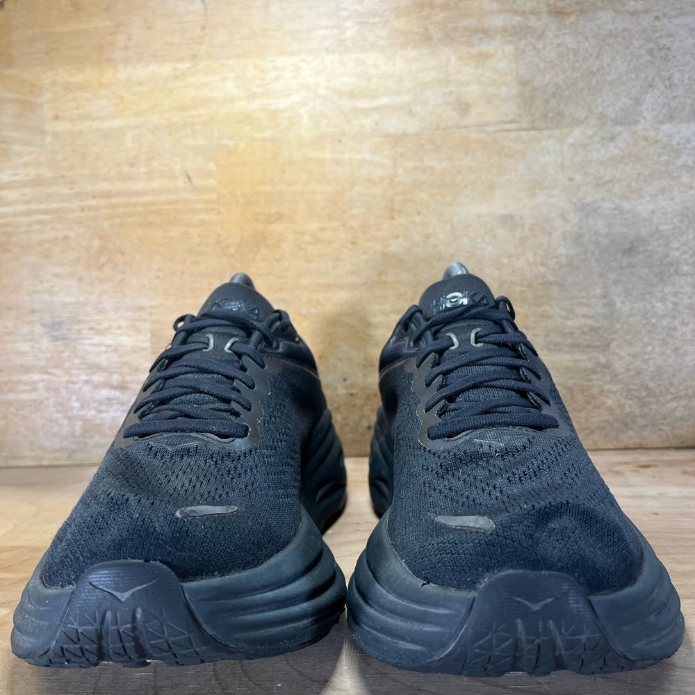 Hoka One One Bondi 8 REFLECTIVE Womens Size 9 Running Shoes Sneakers Black - Picture 2 of 12